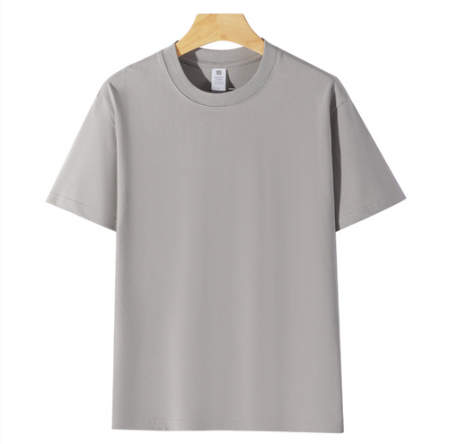 Men's 230g pure cotton knitted short-sleeved summer trendy clothing base shirt, white T-shirt, men's couple clothing, casual shirt clothes