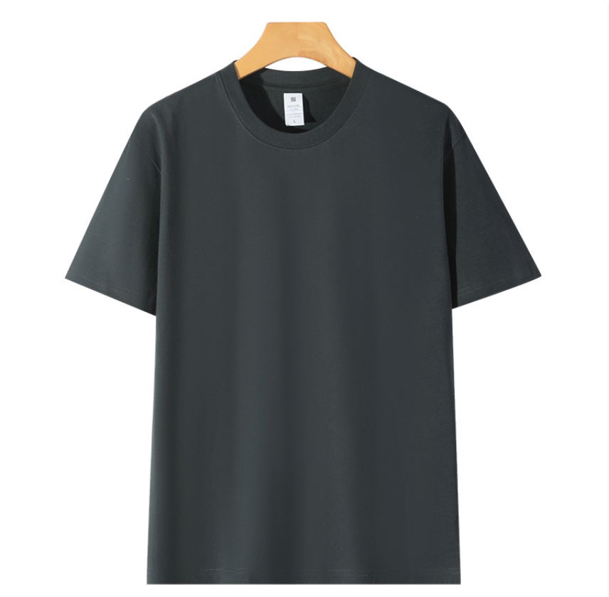 Men's 230g pure cotton knitted short-sleeved summer trendy clothing base shirt, white T-shirt, men's couple clothing, casual shirt clothes