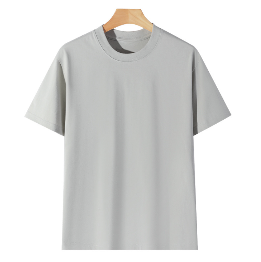 Men's 230g pure cotton knitted short-sleeved summer trendy clothing base shirt, white T-shirt, men's couple clothing, casual shirt clothes